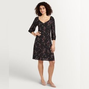 EUC Reitmans open back floral fit and flare dress, sweetheart neckline, XL